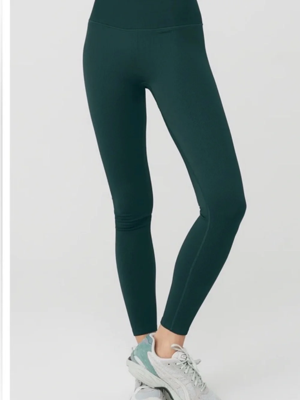 Alo Yoga Seamless High Waist Ribbed Athletic Leggings XS Midnight Green Women